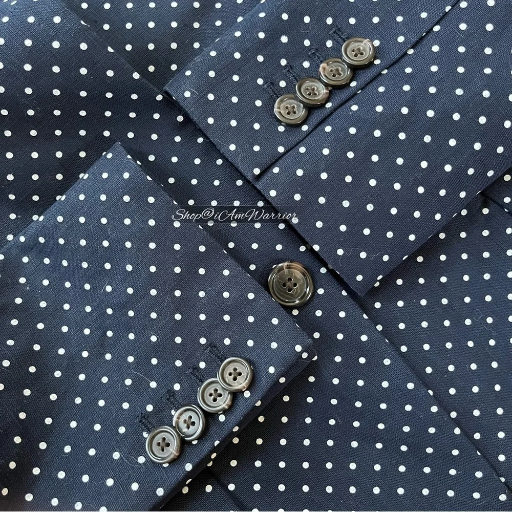 J.Crew navy Regent one button micro polka dot blazer *shop@iamwarrior